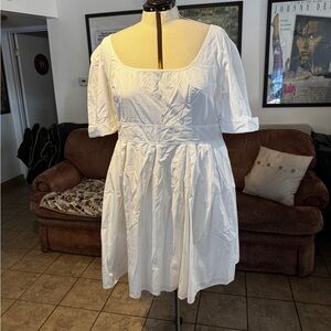 eShakti Classic White Mini Dress